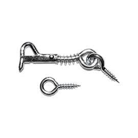 ProSource Gate Hook And Eye, 2 In L X 3/4 In W 1/8 In Thick, Steel, Bright Zinc Plated