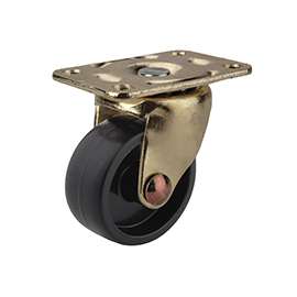 ProSource Light Duty Swivel Caster, 40 Lb Capacity, 1-1/4 In Dia Hard Plastic Wheel, Plate Mount, Black