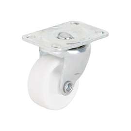 ProSource Light Duty Swivel Caster, 40 Lb Capacity, 1-1/4 In Dia Hard Plastic Wheel, Plate Mount, Zinc Plated