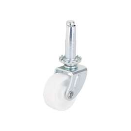 ProSource Light Duty Swivel Caster, 40 Lb Load, 1-1/4 In Dia, Plastic Wheel, Stem Mount