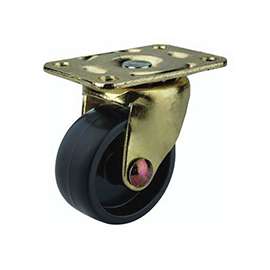 ProSource Light Duty Swivel Caster, 50 Lb Capacity, 1-5/8 In Dia Hard Plastic Wheel, Plate Mount, White