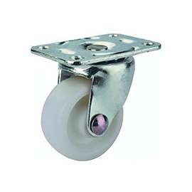 ProSource Light Duty Swivel Caster, 50 Lb Capacity, 1-5/8 In Dia Hard Plastic Wheel, Plate Mount, Zinc Plated
