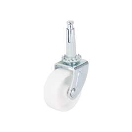 ProSource Light Duty Swivel Caster, 50 Lb Load, 1-5/8 In Dia, Plastic Wheel, Stem Mount
