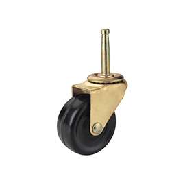ProSource Medium Duty Swivel Caster, 70 Lb Load, 1-5/8 In Dia, Rubber Wheel, Stem Mount, Ball Bearing
