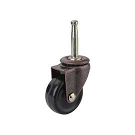 ProSource Medium Duty Swivel Caster, 70 Lb Load, 1-5/8 In Dia, Rubber Wheel, Stem Mount, Ball Bearing