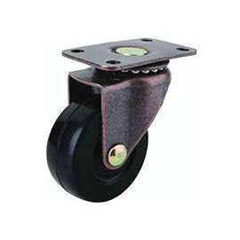 ProSource Medium Duty Swivel Caster, 90 Lb Capacity, 2 In Dia Rubber Wheel, Plate Mount, Antique Copper