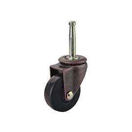 ProSource Medium Duty Swivel Caster, 90 Lb Load, 2 In Dia, Rubber Wheel, Stem Mount, Ball Bearing