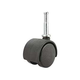 ProSource Dual Wheel Furniture Caster, 75 Lb Load, 2 In Dia, Nylon Wheel, Stem Mount