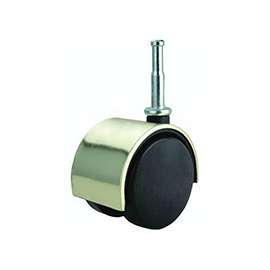 ProSource Dual Wheel Furniture Caster, 75 Lb Load, 2 In Dia, Nylon Wheel, Stem Mount