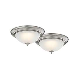 Boston Harbor Flush Mount Fixture, 2 Led Lamp, 1500 Lumens, 3000 K, Bronze