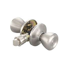 ProSource Tulip Passage Door Knob Lockset, 2-3/8 - 2-3/4 In Backset, Stainless Steel