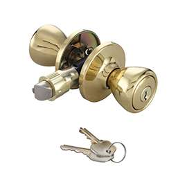ProSource 4-Way Tulip Adjustable Entry Knob Lockset, 2-3/8 - 2-3/4 In Backset, K3 Keyed Alike
