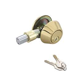 ProSource Single Cylinder Mobile Home Deadbolt, Ka3, Polished Brass