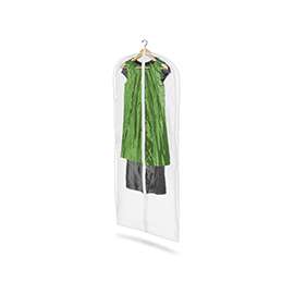 Honey-Can-Do SFT-01418 Dress Bag, Zipper Closure, PEVA, Clear/White