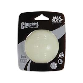 Chuckit! 32314 Dog Toy Ball, L, Natural Rubber, Glow White