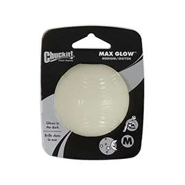 Chuckit! 32313 Dog Toy Ball, M, Natural Rubber, Glow White