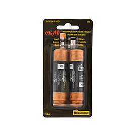 Bussman BP/FRN-R-50ID Current Limiting Time-Delay Fuse, 50 A, 250 V, 20 kA at 125 VDC, 200 kA at 250 VAC IR