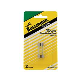 Bussman BP/MDL-15 Cartridge Time-Delay Fuse, 15 A, 32 V