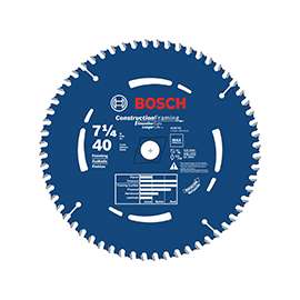 Bosch DCB740B10 Circular Saw Blade, 7-1/4 in Dia, Carbide Cutting Edge, 5/8 in Arbor, Steel