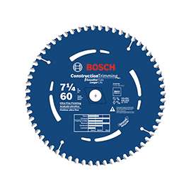 Bosch DCB760 Circular Saw Blade, 7-1/4 in Dia, Carbide Cutting Edge, 5/8 in Arbor