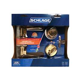 Schlage Flair FB50NVFLA505 Knob Lockset, Keyed Alike Key, 2 Grade, Steel, Brass