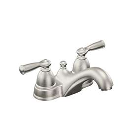 Moen Banbury WS84912SRN Bathroom Faucet, 2-Faucet Handle, 2-3/8 in H Spout, Metal, Brushed Nickel