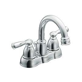 Moen Banbury WS84913 Bathroom Faucet, 2-Faucet Handle, 4-1/8 in H Spout, Metal, Chrome