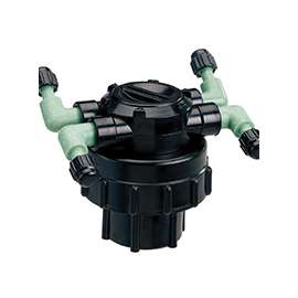 Orbit 67005 Adjustable Flow Manifold, 1/2 in Thread x 1/4 in Barb, 4-Port, Plastic