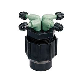 Orbit 67025 Full Flow Manifold, 1/2 in Thread x 1/4 in Barb, 4-Port, Plastic