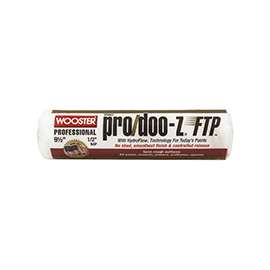 WOOSTER KR667-9 1/2 Paint Roller Cover, 1/2 in Thick Nap, Fabric Cover, White