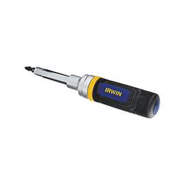 IRWIN 1948774 Ratcheting Screwdriver, PH #1, PH #2, SQ #2, T25, SL, 1/4 in, 1/4 in, 3/8 in, 5/16 in Nutdrivers Tip