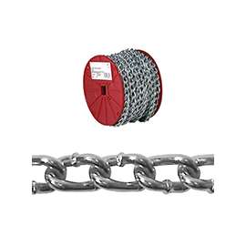 Campbell 0726627 Twist Link Machine Chain, 310 lb Working Load Limit, #2, Steel, Brass/Zinc
