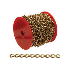 CAMPBELL 0717017 Chain, NO 70 Chain, Twist, Brass Plated, 0.14 in L x 0.07 in W Inner, 82 ft L, 5 lb