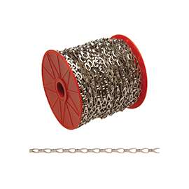 Campbell 0713027 Sash Chain, 25 lb Working Load Limit, 3, Steel, Chrome