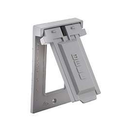 HUBBELL 5103-5 Cover, 4-9/16 in L, 2-13/16 in W, Metal, For GFCI Receptacles