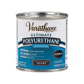 VARATHANE 200061H Polyurethane Paint, Crystal Clear, Gloss, 0.5 pt Can