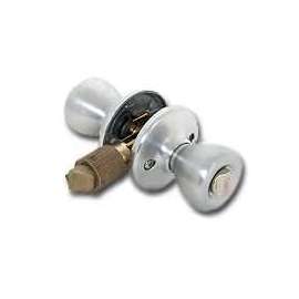 Kwikset 400M26DCPRFLK6 Keyed Entry Knob, 1-3/8 to 1-3/4 in Thick Door, Satin Chrome