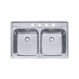 FRANKE Evolution EVDCG904-18 Kitchen Sink, 14-3/4 in W, 16-1/2 in D Bowl, Stainless Steel