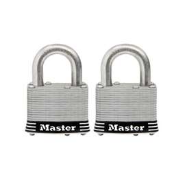 Master Lock 5SSTHC Keyed Padlock Set, 2 in W Body, 1 in H Shackle, Stainless Steel