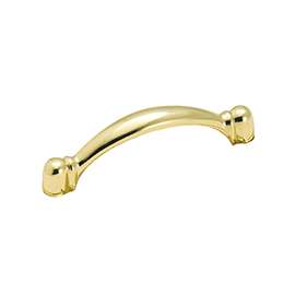 Amerock 1875407 Cabinet Pull, 3-11/16 in L x 1-1/8 in H Handle, Zinc, Polished Brass