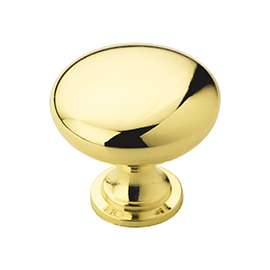 Amerock 1875405 Cabinet Knob, 1-1/8 in Projection, Zinc, Polished Brass