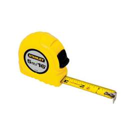 STANLEY 30-496 Measuring Tape, 16 ft L x 3/4 in W Blade, Steel Blade, Yellow