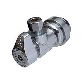 SharkBite 23336-0000LF Stop Valve, 1/2 x 1/4 in Compression, Brass, Chrome