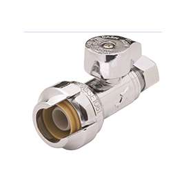 SharkBite 23337-0000LF Stop Valve, 1/2 x 1/4 in Compression, Brass, Chrome