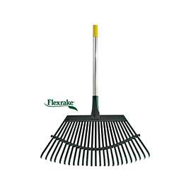Flexrake 1A Lawn Rake, 25-Tine, Steel Tine, Aluminum Handle