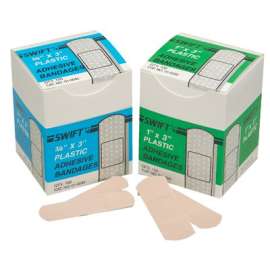 Adhesive Bandages, 3/4 in x 3 in Strips, Fabric