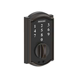 Schlage BE375 CAM 716 Electronic Deadbolt, 2 Grade, Aged Bronze