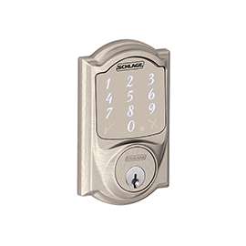 Schlage BE479 CAM 619 Electronic Deadbolt, 2 Grade, Satin Nickel