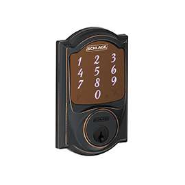 Schlage BE479 CAM 716 Electronic Deadbolt, 2 Grade, Aged Bronze