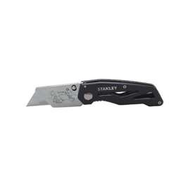 STANLEY 10-855 Utility Knife, 2-7/16 in L Blade, 1-Blade, Black/Gray Handle